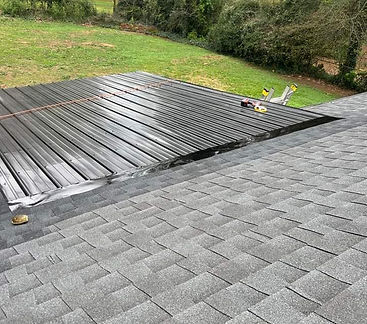 metal roof; asphalt shingles